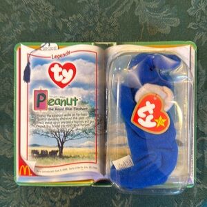 1995 Ty Beanie Babies Peanut the Royal Blue Elephant Stuffed Toy McDonald’s NIP
